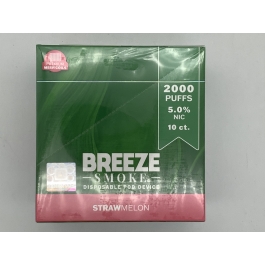 BREEZE PRO 2000PUFFS 10CT STRAWMELON