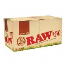 RAW ROLL PAPER ORGANIC CONE 1-1/4 6ct
