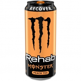 MONSTER CAN 16oz REHAB PEACH TEA 