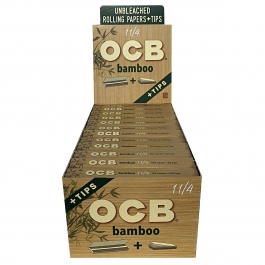 OCB BAMBOO ROLLING PAPERS + TIPS 24CT 1 1/4