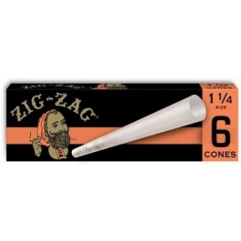 ZIG ZAG PAPER CONE 1-1/4 6ct ORANGE