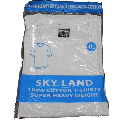 SKYLAND T-SHIRTS WHITE MEDIUM 6PK