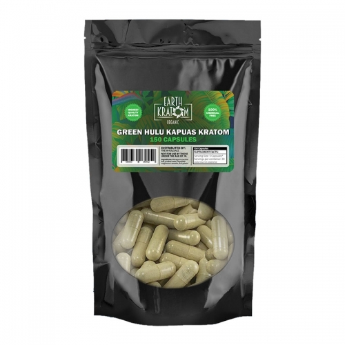 EARTH KRATOM 150CT CAPSULES GREEN HULU KAPUAS