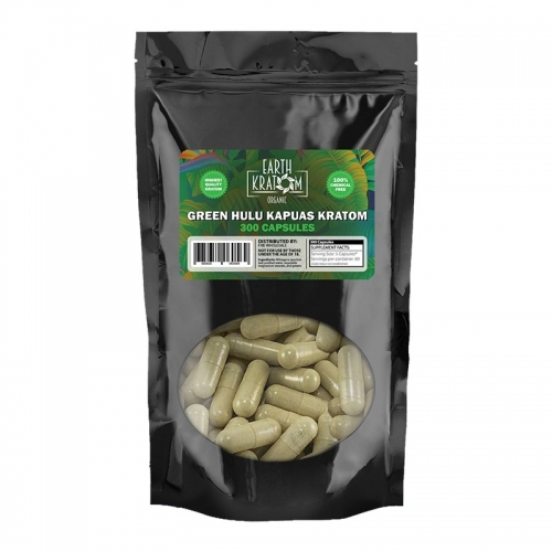 EARTH KRATOM 300CT CAPSULES GREEN HULU KAPUAS