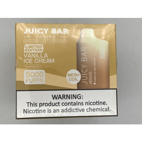JUICY BAR 5000PUFF 10CT VANILLA ICE CREAM 