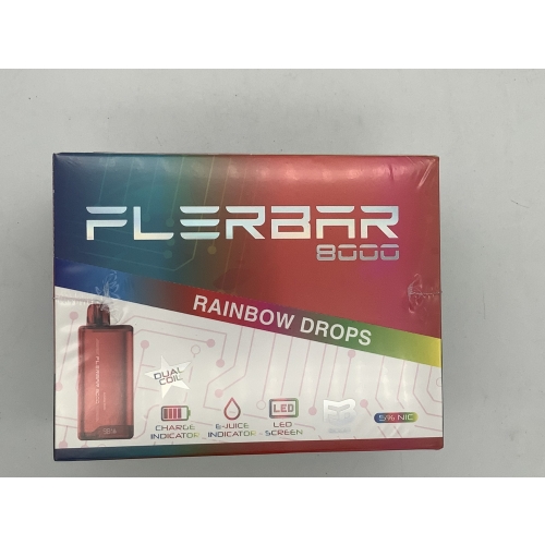 FLERBAR RAINBOW DROPS 8000PUFFS/10CT