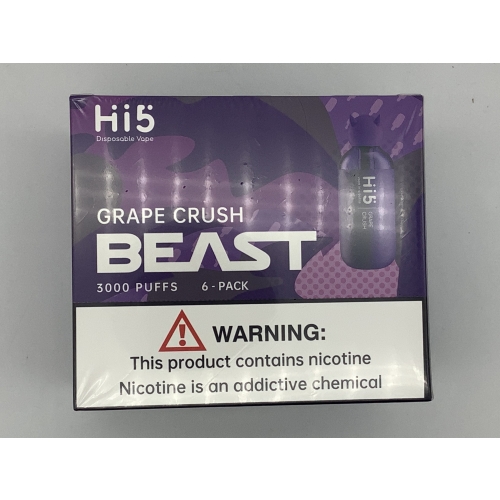 HI 5 DISPOSABLE GRAPE CRUSH 3000PUFF/ 6PK