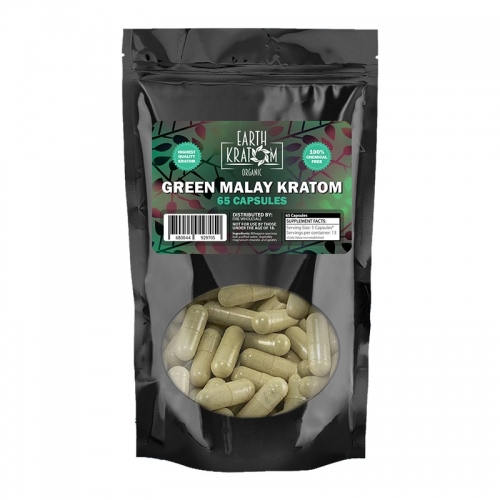 EARTH KRATOM 65CT CAPSULES GREEN MALAY