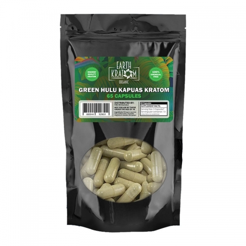 EARTH KRATOM 65CT CAPSULES GREEN HULU KAPUAS