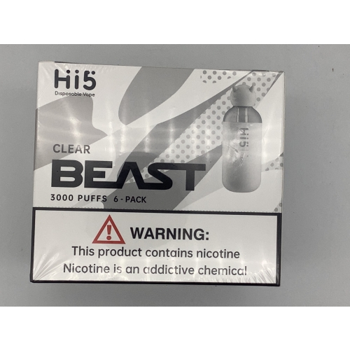 HI 5 DISPOSABLE CLEAR 3000PUFF/ 6PK