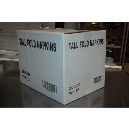 TALL FOLD NAPKINS 20/500 WHITE