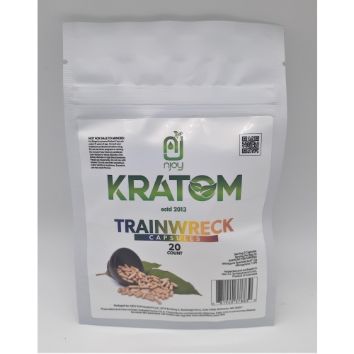 NJOY KRATOM TRAINWRECK 20CT CAPSULES BAG