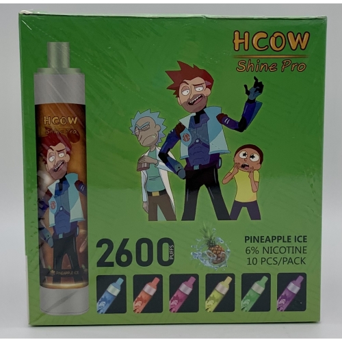 HCOW 2600PUFF PINEAPPLE ICE LED/RECHARGEABLE 