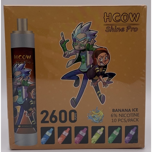 HCOW 2600PUFF BANANA ICE LED/RECHARGEABLE 