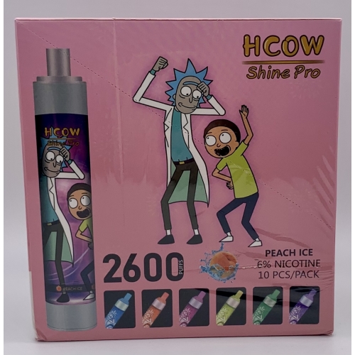 HCOW 2600PUFF PEACH ICE LED/RECHARGEABLE 
