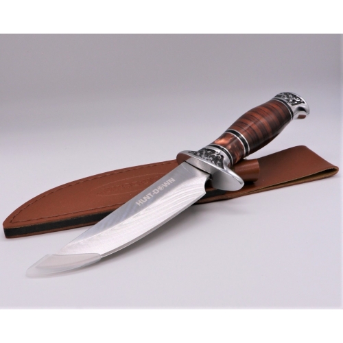 KNIFE HUNTDOWN W/SHEATH SLVR