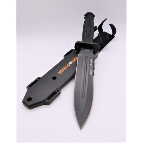 KNIFE HUNTDOWN W/SHEATH BLK