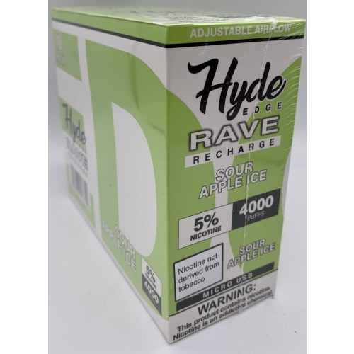 HYDE RAVE 4000PUFF SOUR APPLE ICE 