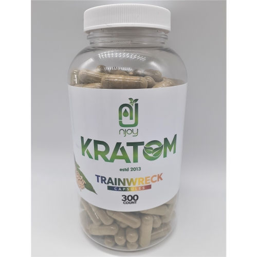 NJOY KRATOM TRAINWRECK 300CT CAPSULES BOTTLE