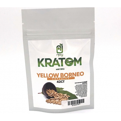 NJOY KRATOM YELLOW BORNEO 42CT CAPSULES BAG