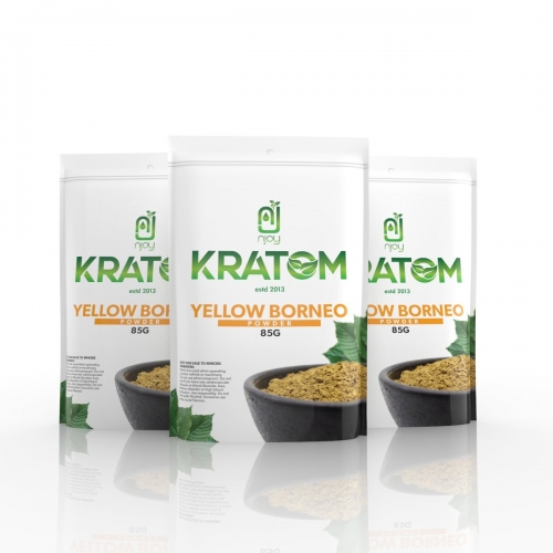 NJOY KRATOM 85GRAM YELLOW BORNEO POWDER 